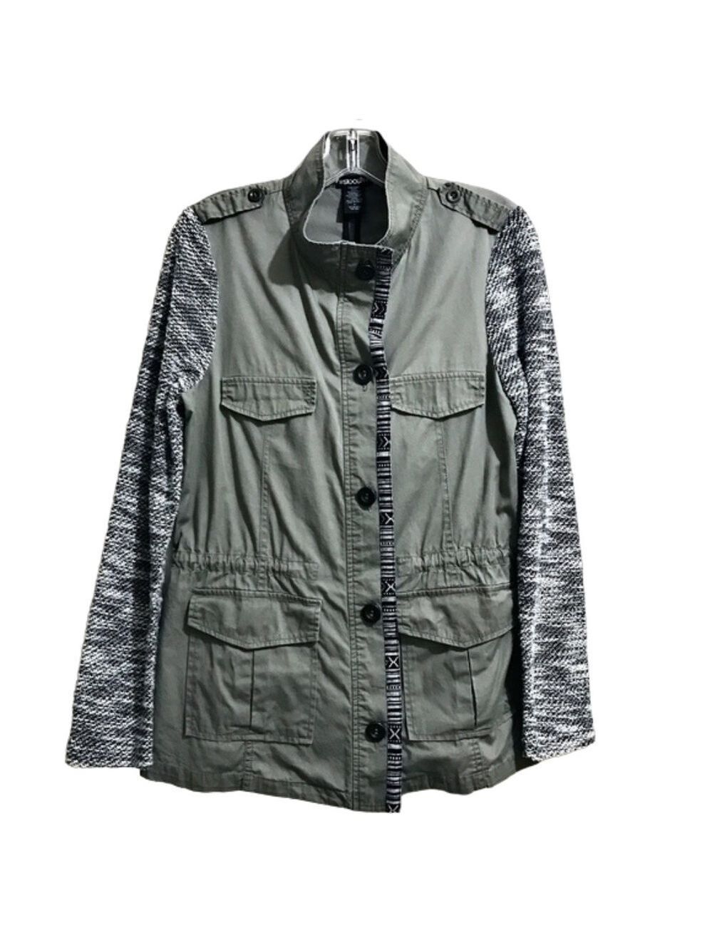 SLOOSH  Khaki Lightweight Safari Jacket w/ Knit Sleeves